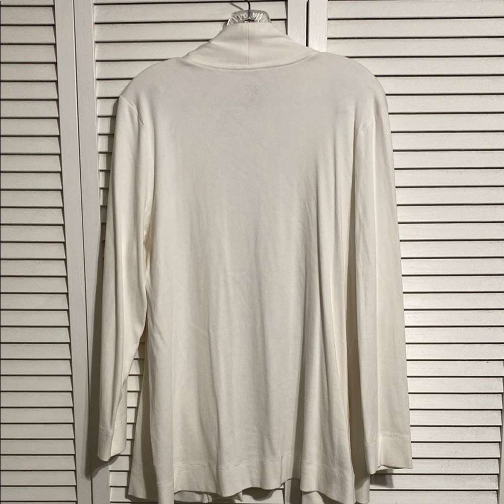 Isaac Mizrahi live Women's White Open Front Sweater - Picture 2 of 7